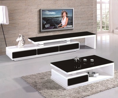 黑色強(qiáng)化玻璃可伸縮客廳電視柜 蘇州兆生家具的現(xiàn)代簡約之選